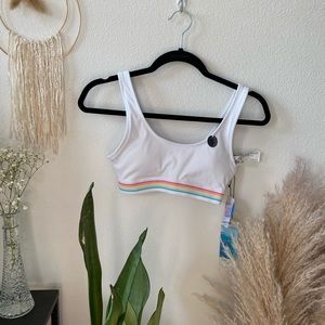 COPY - Ribbed bikini top with rainbow band